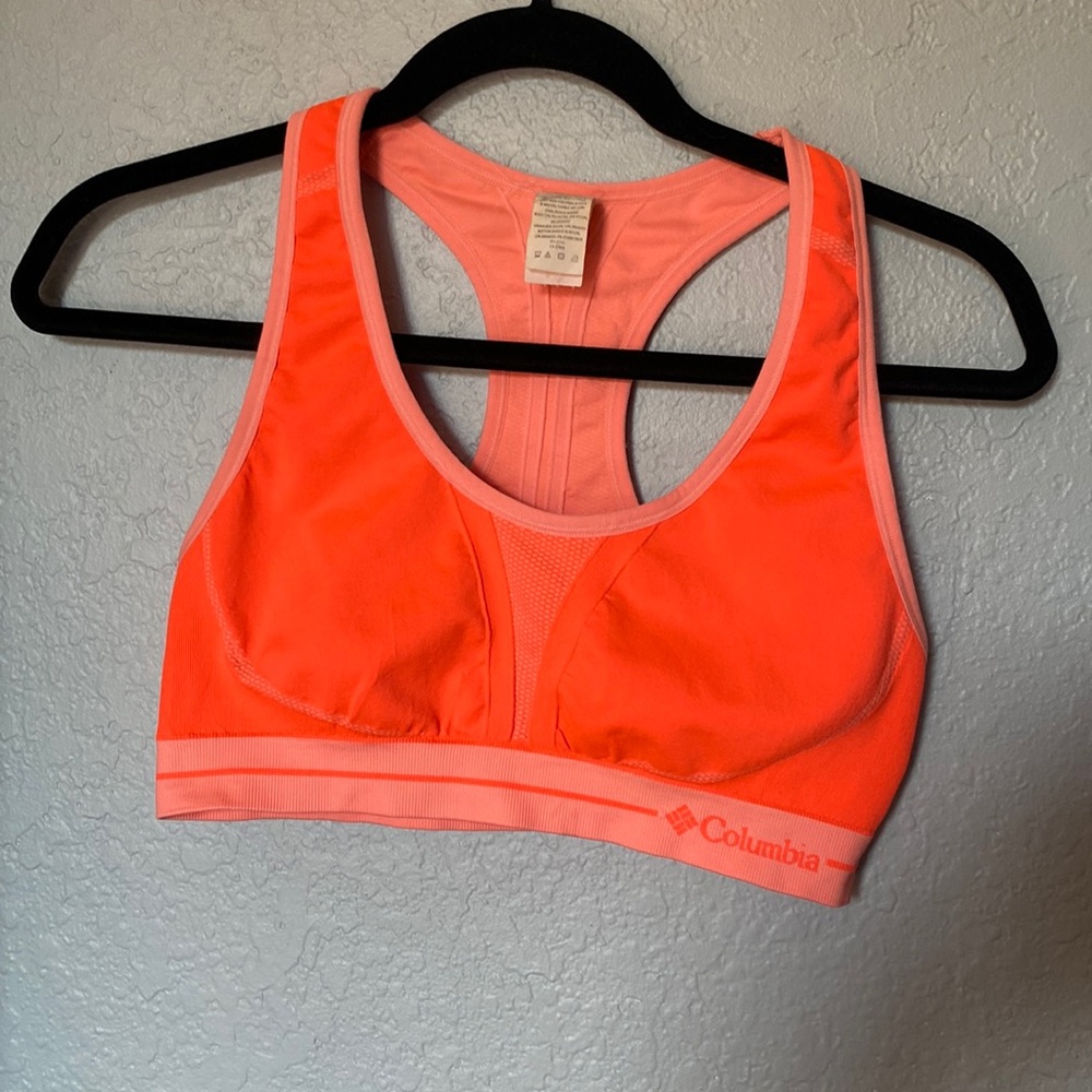 Columbia coral pink Reversible sports bra